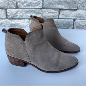 Franco Sarto Sandstone Suede Ankle Bootie A Paivley Genuine Leather 7.5W